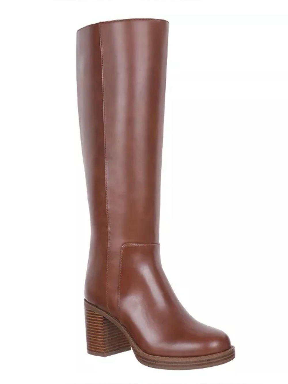 On 34th Women's Priscillaa Zip Round Toe Tall Knee High Boots Brown Sz 9.5